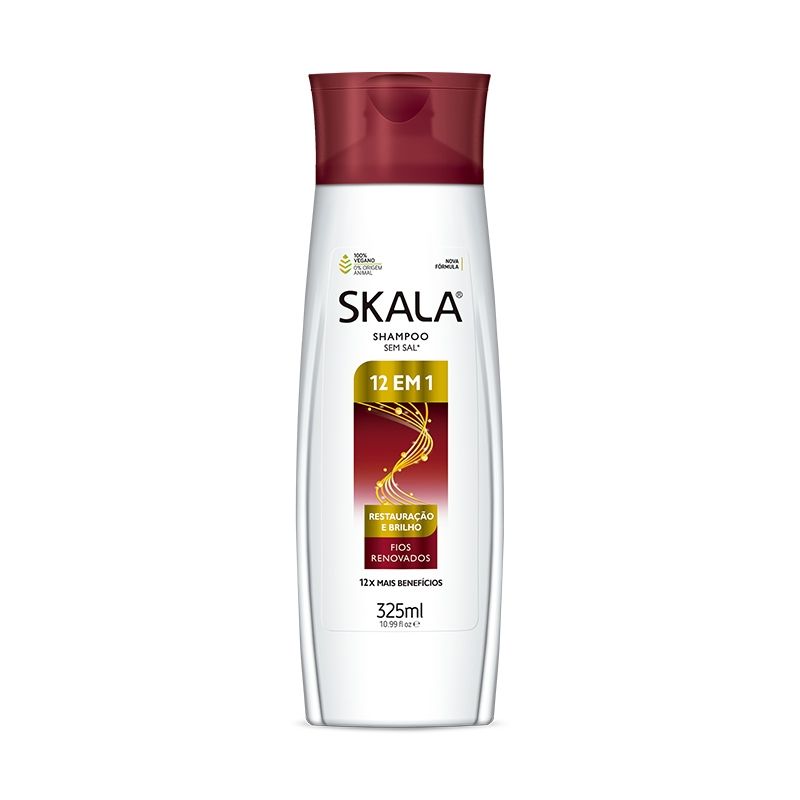 SKALA - Shampoo Cabello Maltratado Restauración 12 En 1 Sin Sal Skala 325 Ml