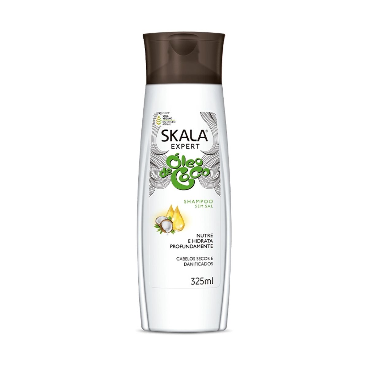 SKALA - Shampoo Óleo De Coco Cabello Seco Y Dañado Sin Sal Skala 325 Ml