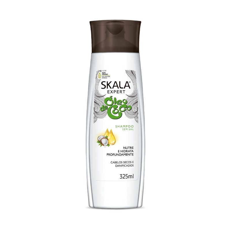 SKALA - Shampoo Óleo De Coco Cabello Seco Y Dañado Sin Sal Skala 325 Ml