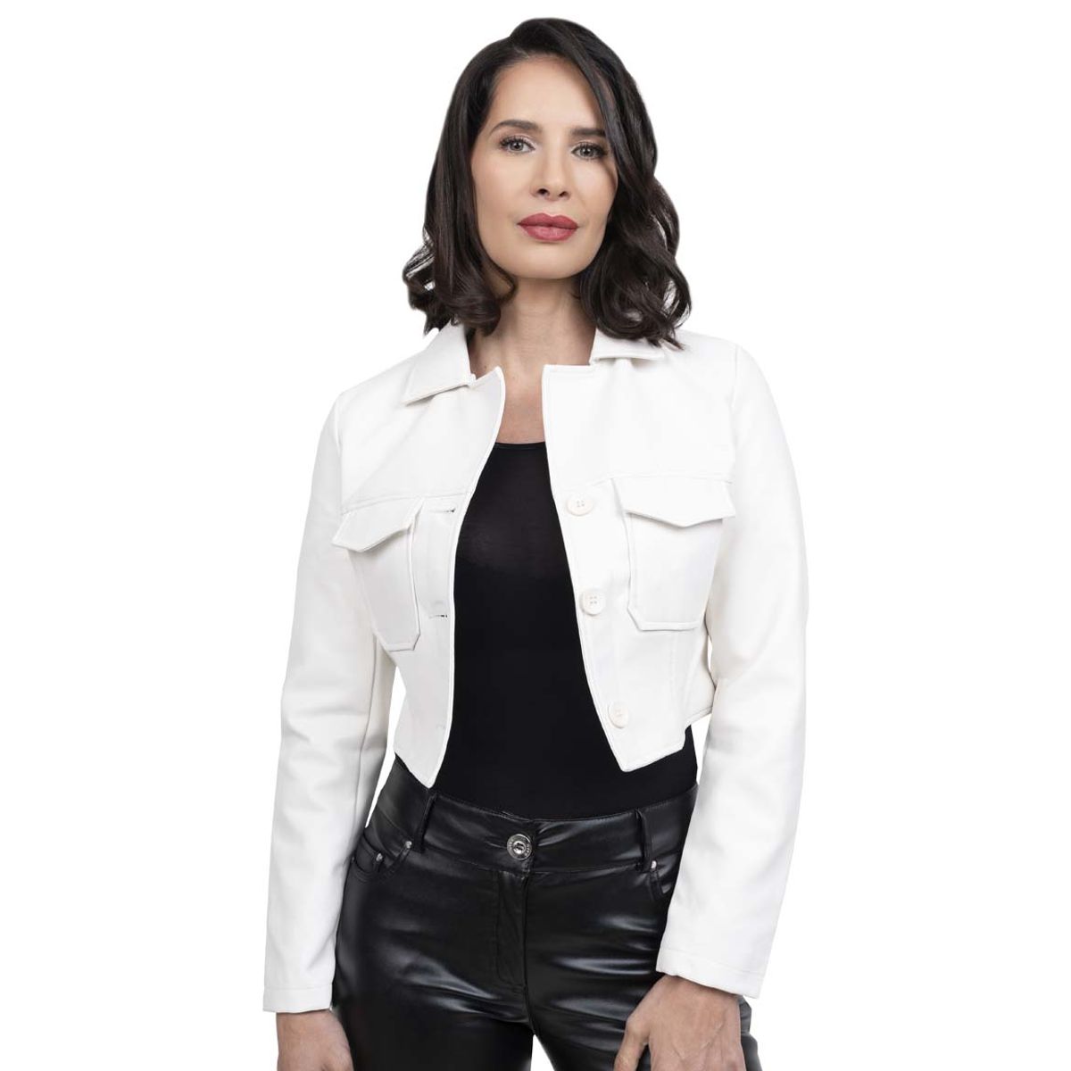 TODOPIEL - Chaqueta de Ecocuero Mujer Blanco Todopiel.
