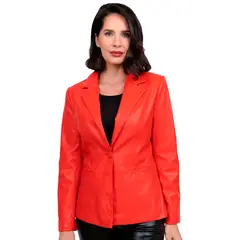 TODOPIEL - Chaqueta de Ecocuero Mujer Rojo