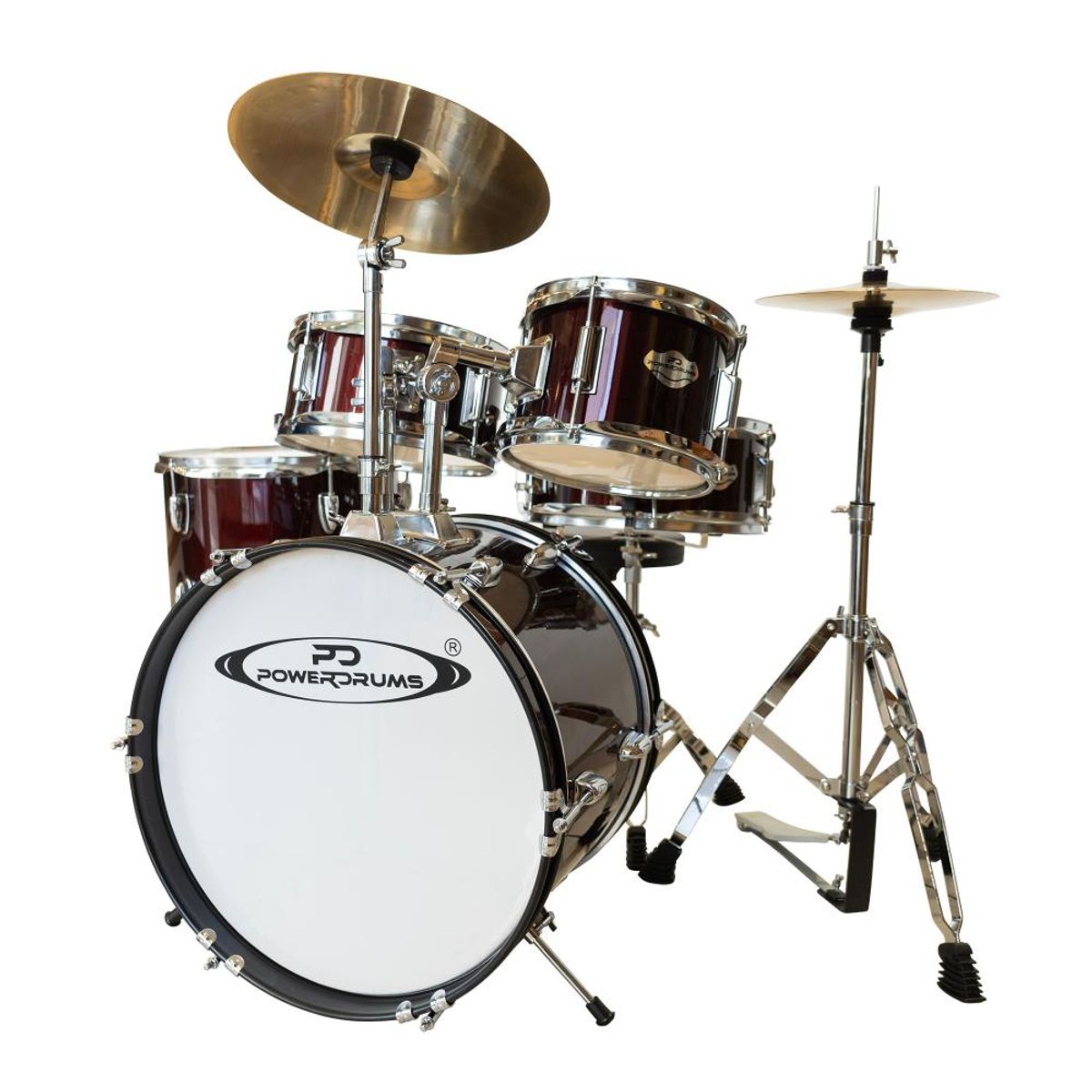 POWERDRUMS - Set De Batería Para Niño Powerdrums PD-03 - Rojo Oscuro