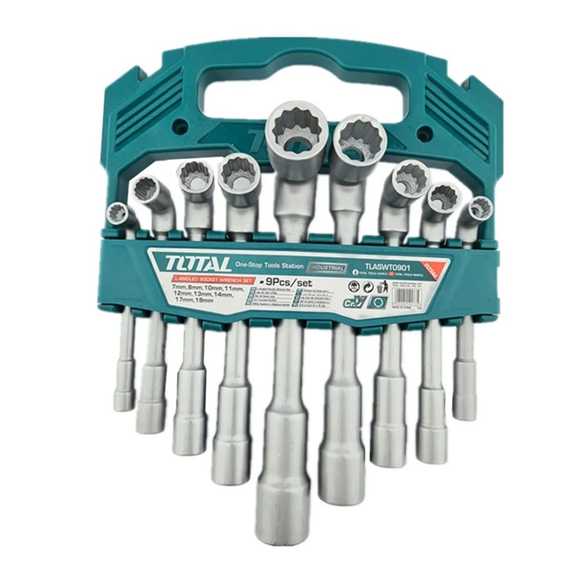 TOTAL TOOLS - Kit Juego De Dados En Forma De L 9 Piezas