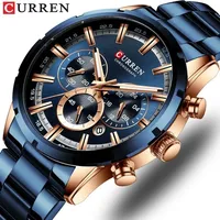 Reloj Hombre Elegante Pulsera Cuarzo Cronógrafo