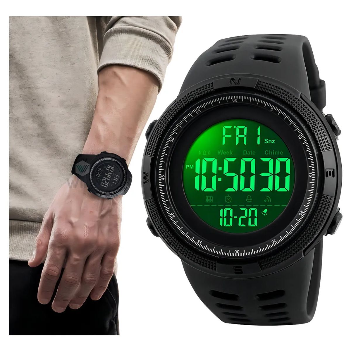 SKMEI - Reloj Hombre Deportivo Digital resistente al agua alarma