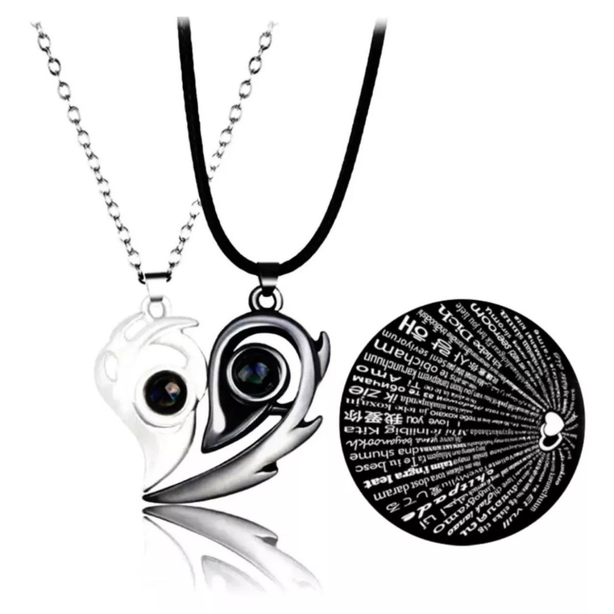 GENERICO - Collar De Pareja Con Proyección Te Amo En 100 Idiomas San valentin…