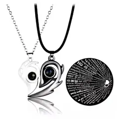 GENERICO - Collar De Pareja Con Proyección Te Amo En 100 Idiomas San valentin…