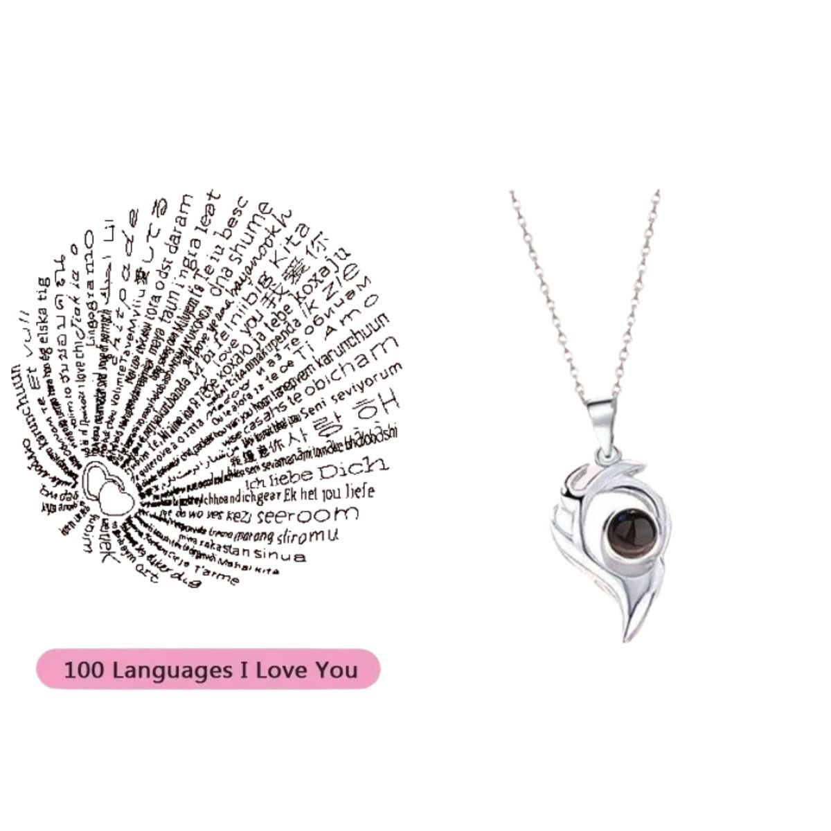GENERICO - Collar De Pareja Con Proyección Te Amo En 100 Idiomas San valentin…