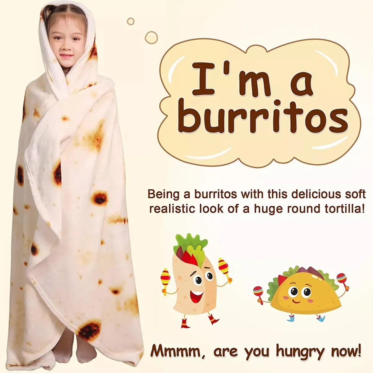 EVERSO - Manta De Baño Con Diseño De Tortillamanta De Taco 150x150cm