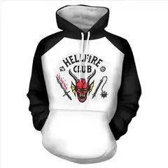 TIOZONEY - Poleron diseño stranger things Hombre - Blanco