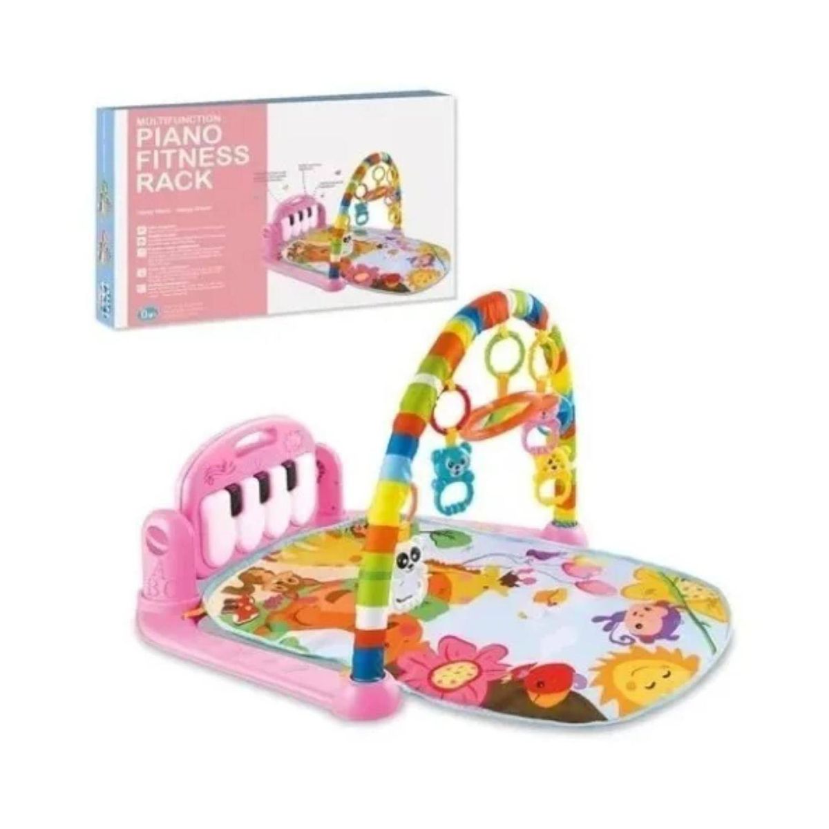 GENERICO - Juguete Gimnasio Con Piano Para Bebe Con Sonido Rosado