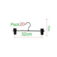 Pack 20 Colgadores Metal Con Pinzas Pantalon Perchas 32cm