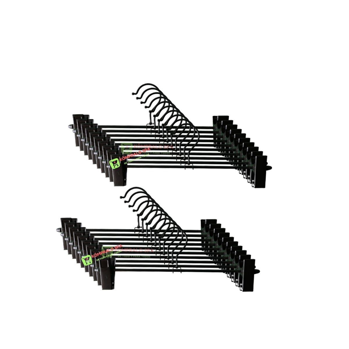 GENERICO - Pack 20 Colgadores Metal Con Pinzas Pantalon Perchas 32cm