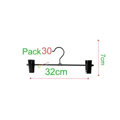GENERICO - Pack 30 Colgadores Metal Con Pinzas Pantalón Perchas 32cm