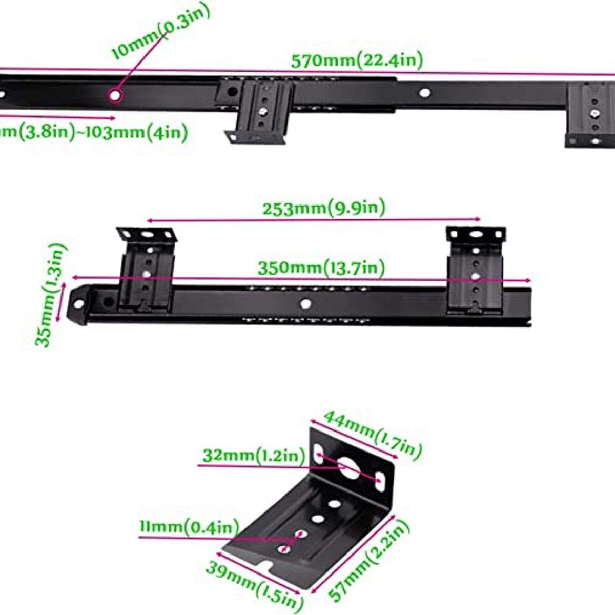KUANGYE - Corredera De Extension Para Bandejas Porta Teclado, 1 Par