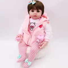 TIOZONEY - Cuerpo completo silicona Rosa vestido conjunto Reborn simulación bebé..