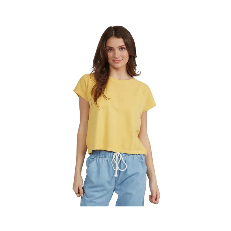 ROXY - Polera Roxy Sun Lines Oversized Mujer Ochre