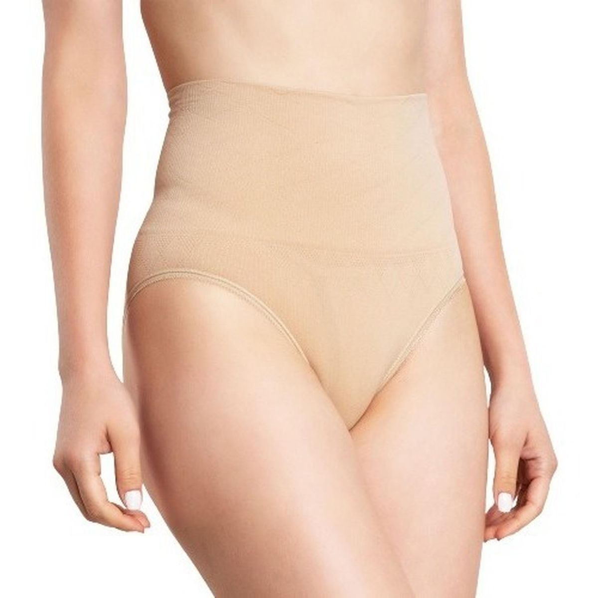 LADY GENNY - Calzon Faja Seamless Cuadro Post Natal - Beige.