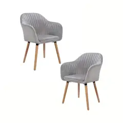 KLIK - Pack de 2 Butacas Sitiales Poltronas Diamante Terciopelo Gris