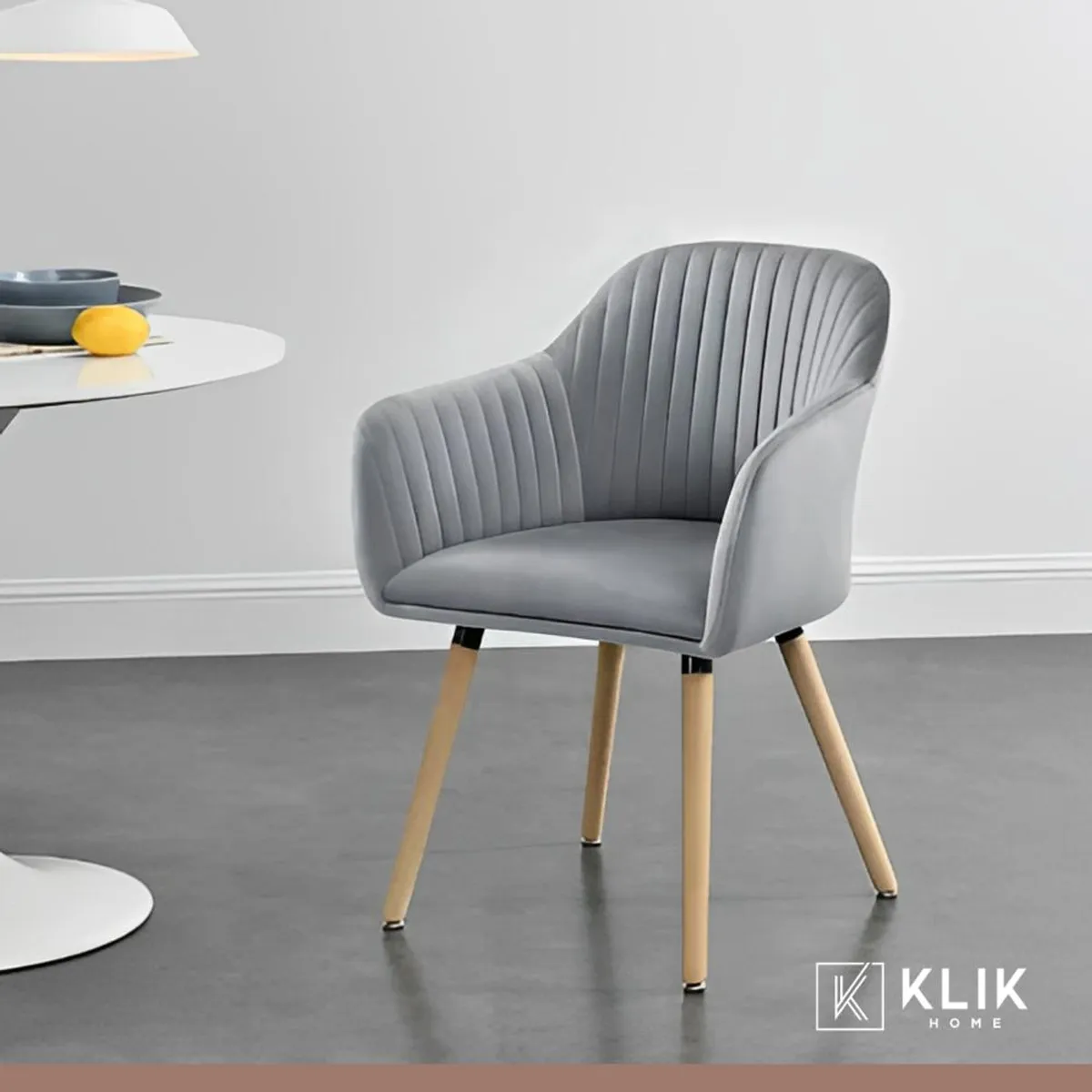 KLIK - Pack de 2 Butacas Sitiales Poltronas Diamante Terciopelo Gris