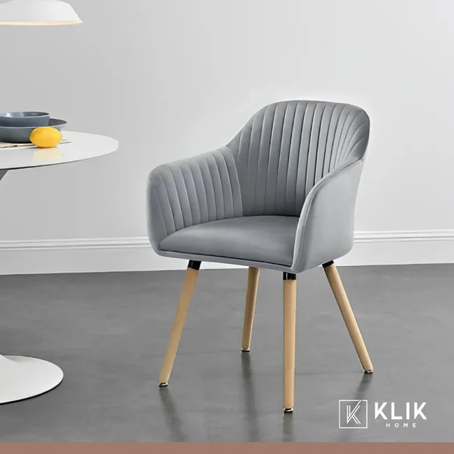 KLIK - Pack de 2 Butacas Sitiales Poltronas Diamante Terciopelo Gris