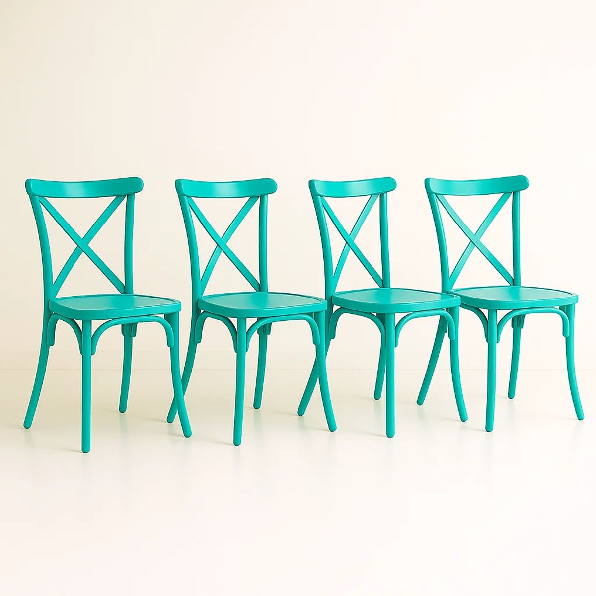 KLIK - Pack 4 Sillas de Terraza o Comedor Crossback Danubio - Menta KLIK