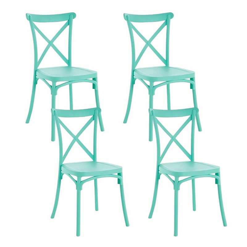 KLIK - Pack 4 Sillas de Terraza o Comedor Crossback Danubio - Menta KLIK