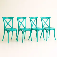 KLIK - Pack 4 Sillas de Terraza o Comedor Crossback Danubio - Menta
