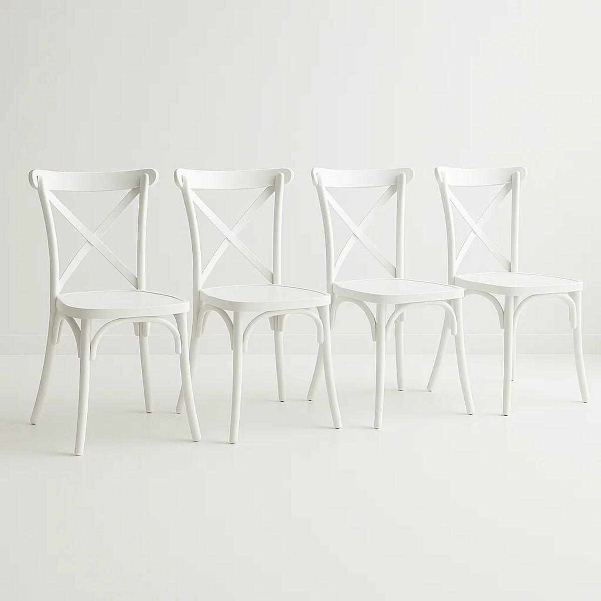 KLIK - Pack 4 Sillas de Terraza o Comedor Crossback Danubio - Blancas KLIK