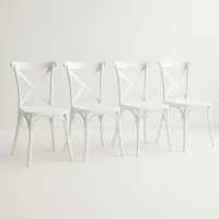 Pack 4 Sillas de Terraza o Comedor Crossback Danubio - Blancas