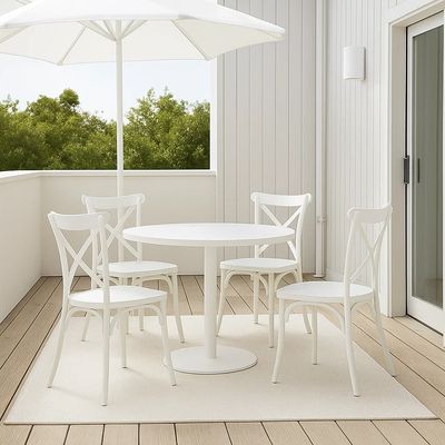 Imagen 2 del producto Pack 4 Sillas de Terraza o Comedor Crossback Danubio - Blancas