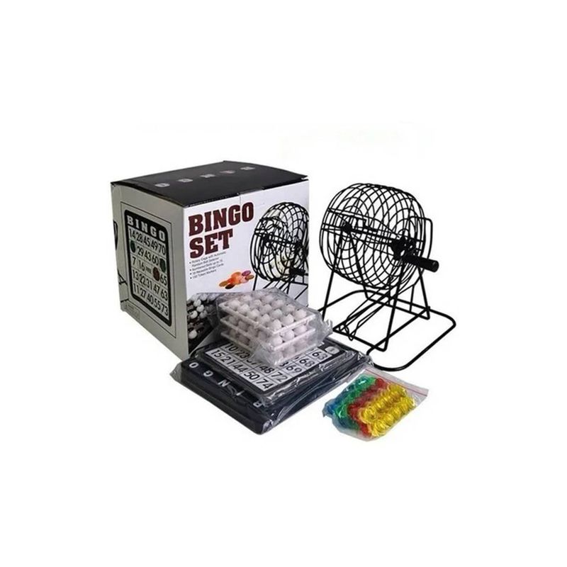 GENERICO - Set De Bingo Completo Incluye Tombola Fichas Pelotas