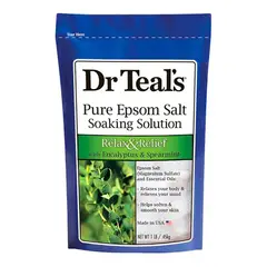 DR TEAL'S - Sal Pura De Epsom Dr Teals Con Eucalipto Y Hierbabuena 1 Lb