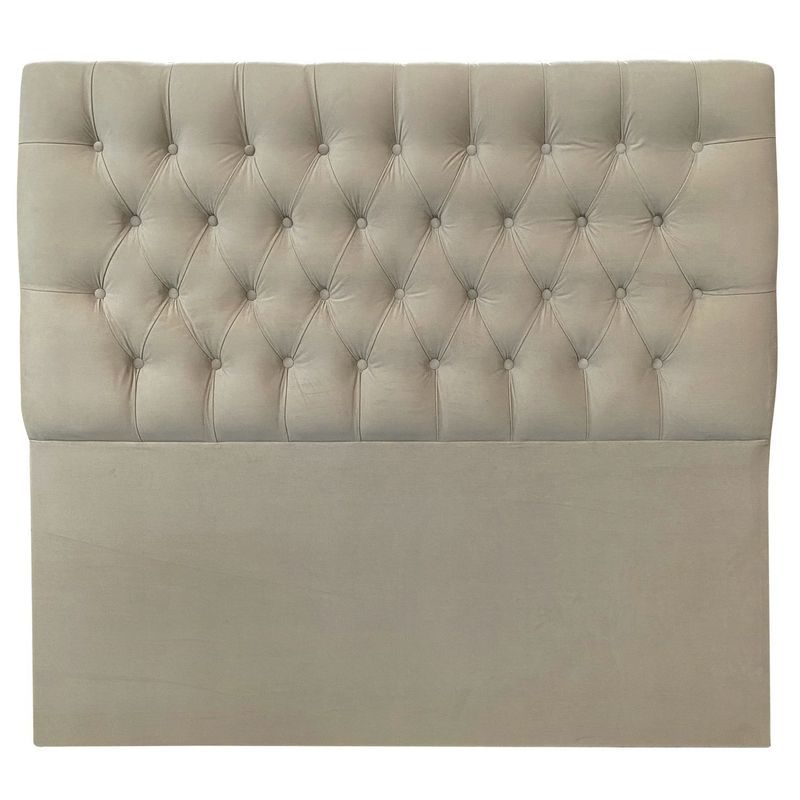 ESPACIO HOGAR - RESPALDO DE CAMA CAPITONE FELPA BEIGE QUEEN