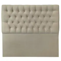 ESPACIO HOGAR - RESPALDO DE CAMA CAPITONE FELPA BEIGE QUEEN