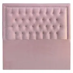 ESPACIO HOGAR - Respaldo de Cama Capitoné Frame Tachas Felpa Rosado Claro 2 Plazas