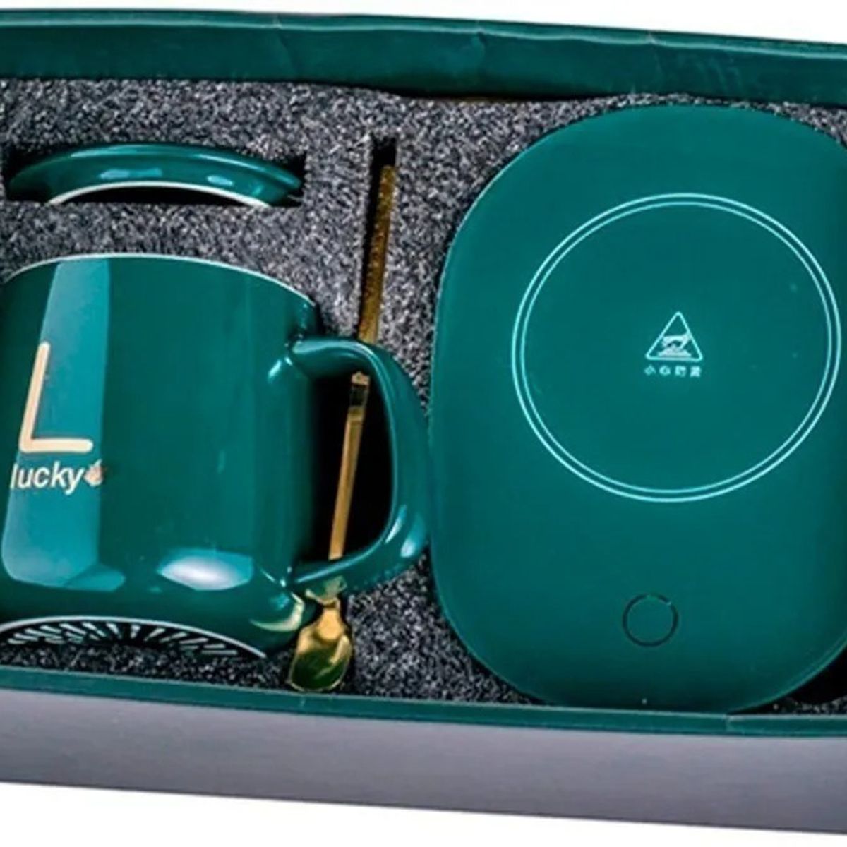 GENERICO - Taza Con Calentador Eléctrico 55°c Tazón Para Café Té Leche VERDE