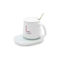 GENERICO - Taza Con Calentador Eléctrico 55°c Tazón Para Café Té Leche BLANCO
