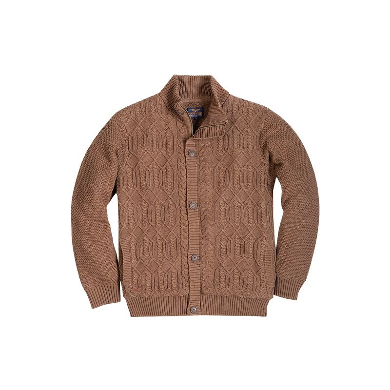 FEROUCH - Cardigan Sherpa New York Marrón Ferouch