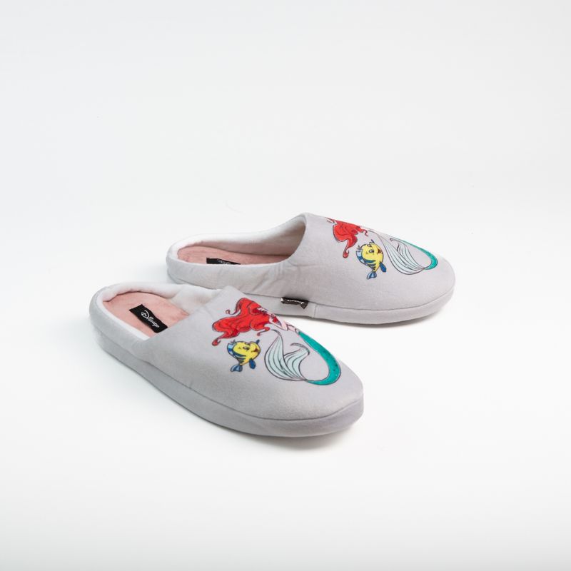 DISNEY - Pantufla Mujer Ariel Mar Gris Disney