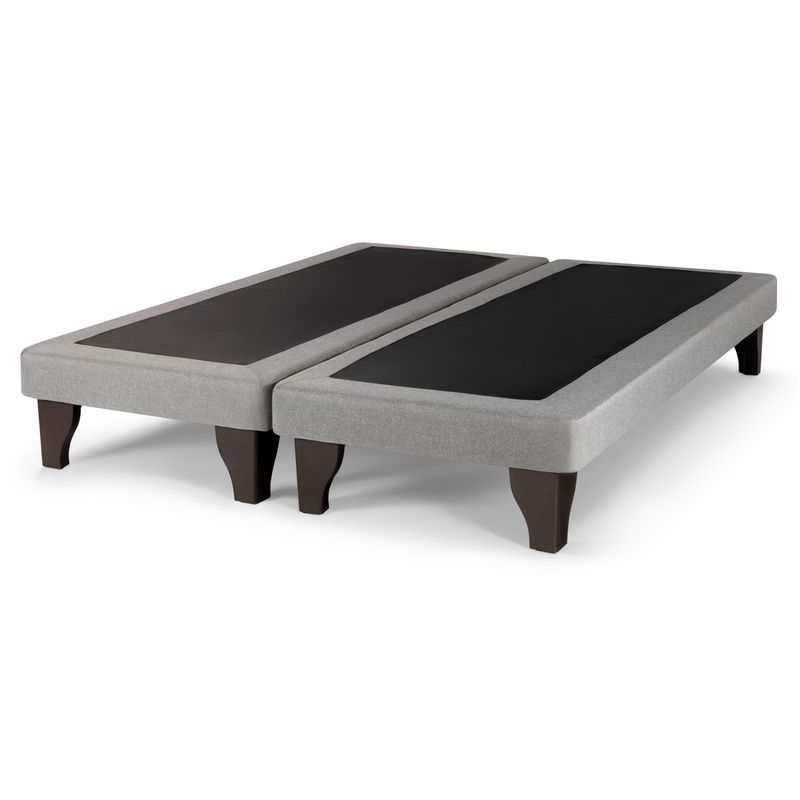 GENERICO - Base de Cama Europea Lino Gris 2 Plazas