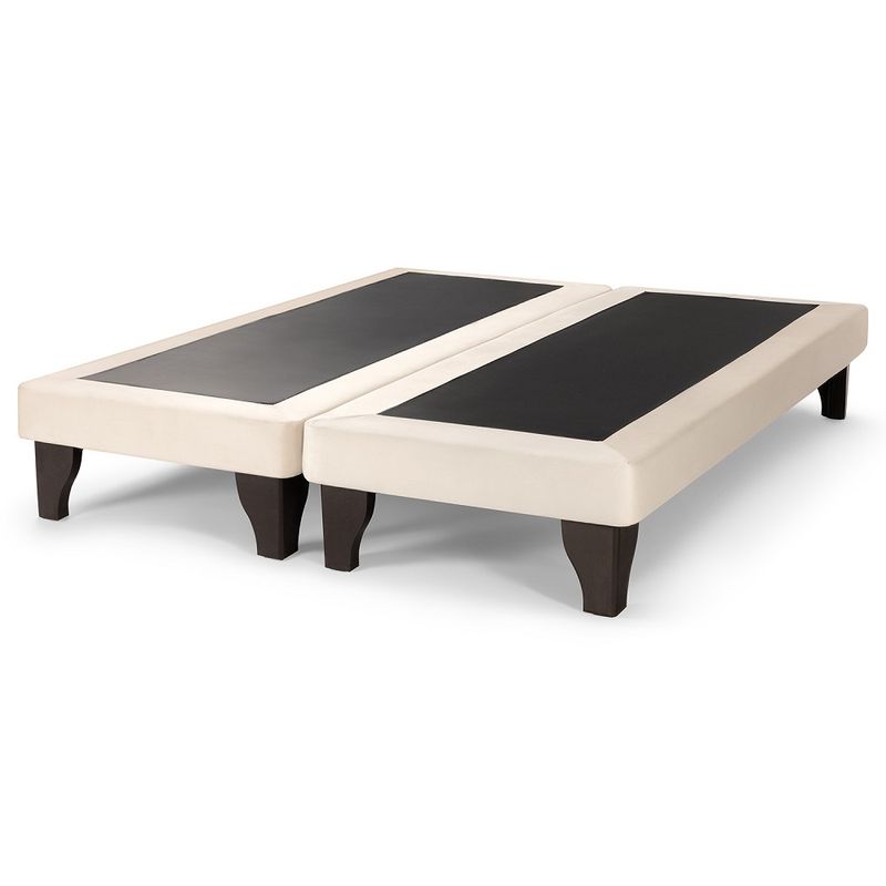 GENERICO - Base de Cama Europea Felpa Beige 2 Plazas