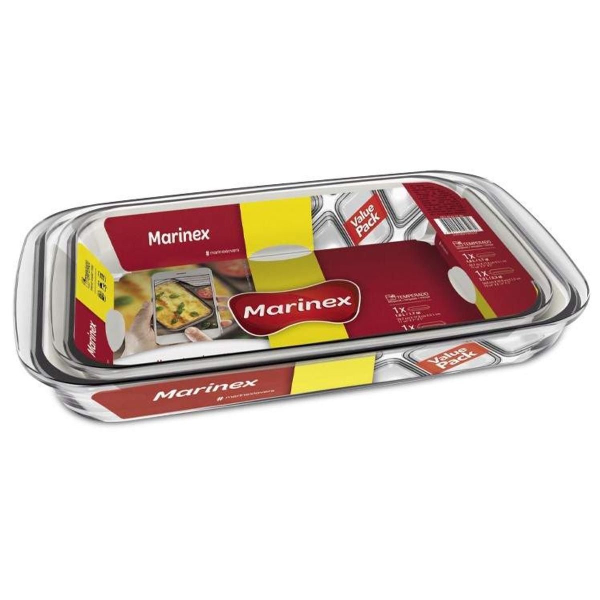 MARINEX - Pack 2 Fuentes Rectangulares Pequeña y Mediana Marinex