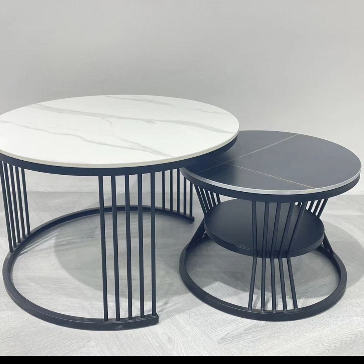 OEM - Mesa de Centro Redonda dos en uno de mármol