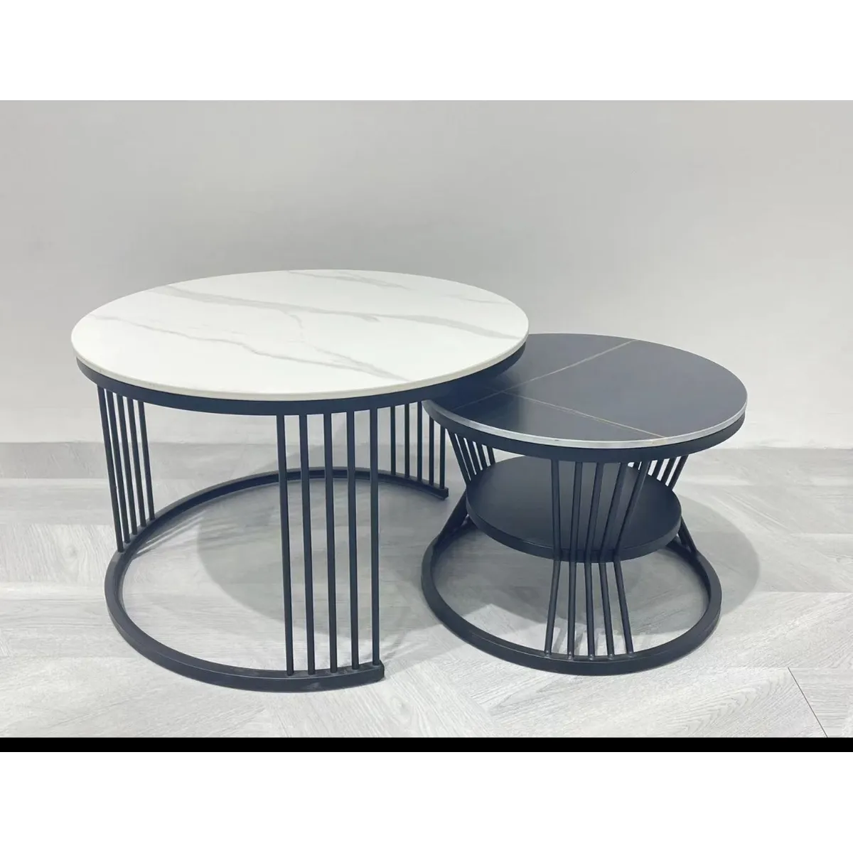 OEM - Mesa de Centro Redonda dos en uno de mármol