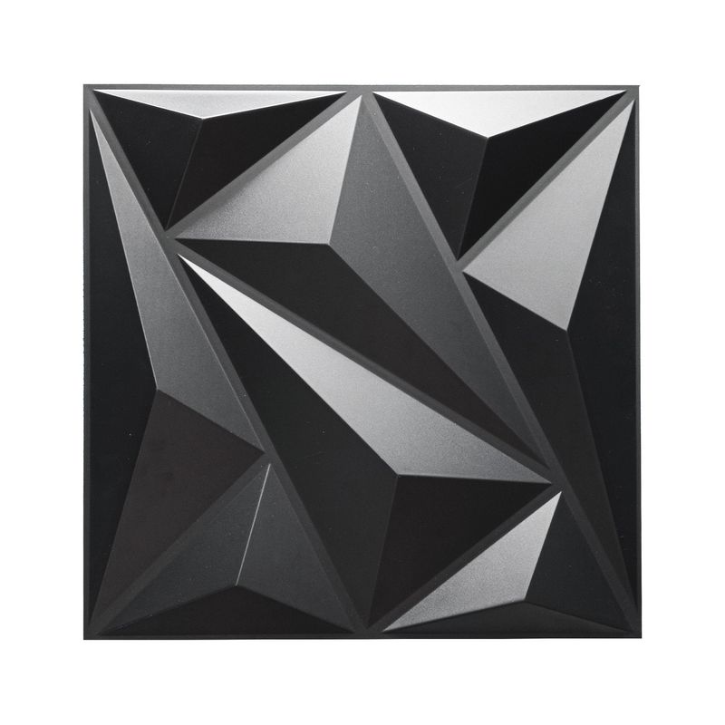 MERCAR RAY - Panel Decorativo 3D PVC Negro 5m² 20 paneles 50x50cm