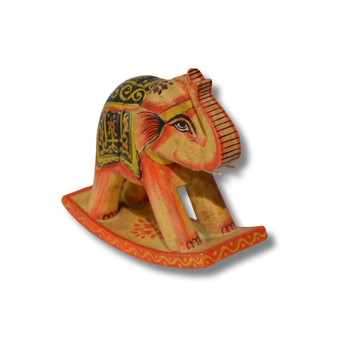 NECTAR - Elefante balancín decorativo madera teca amarillo