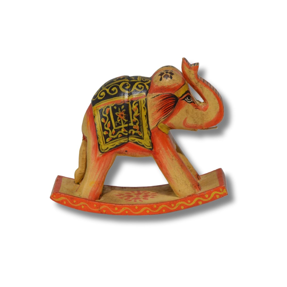 NECTAR - Elefante balancín decorativo madera teca amarillo