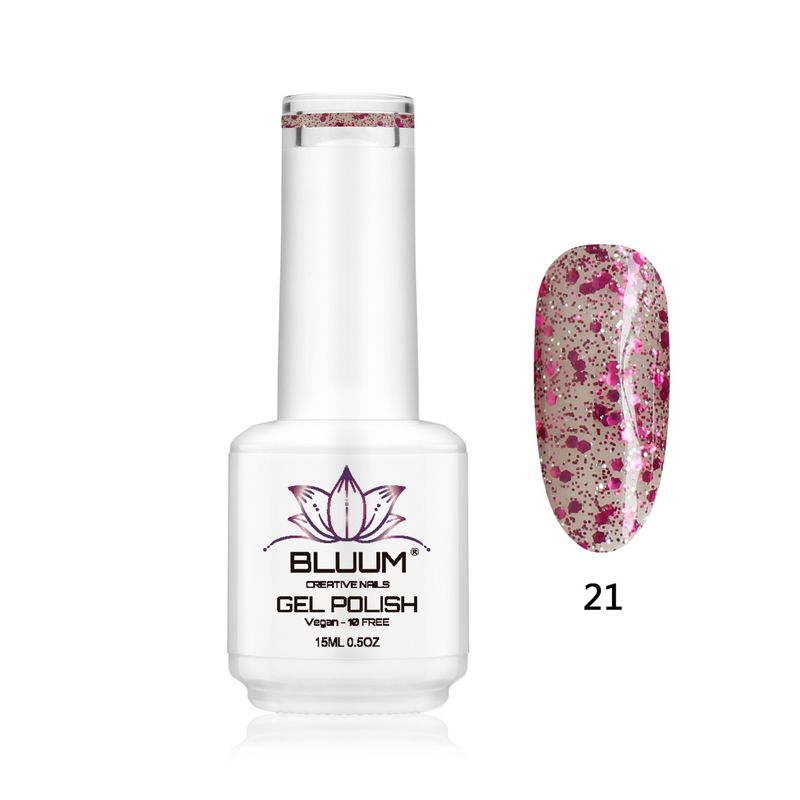 BLUUM - Esmalte Permanente Queen´s Glitter 21 Bluum 15 ml