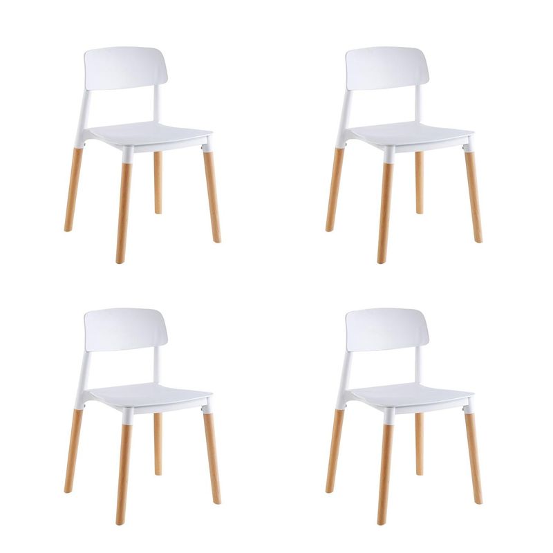 MIDTOWN - Pack x4 Sillas de Comedor Nordica Blanca Milan Midtown - Blanco
